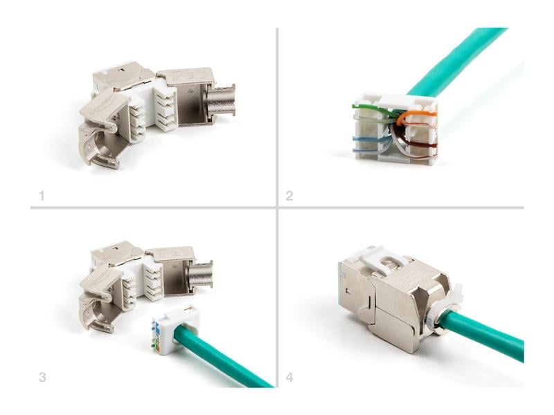 Delock Keystone-Modul RJ45 zu LSA Cat.6A Weiss, 10 Stück Delock Keystone Modul RJ45 Buchse zu LSA Cat.6A werkzeugfrei weiss Set 10 Stück