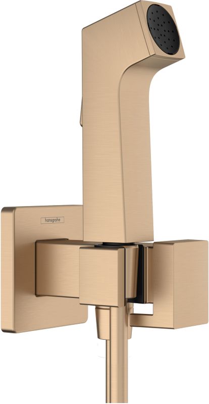 Hansgrohe - Bidethanddouche 1jet E EcoSmart - Brushed Bronze - Voor Koud Water - Met Douchehouder en Doucheslang 125 cm