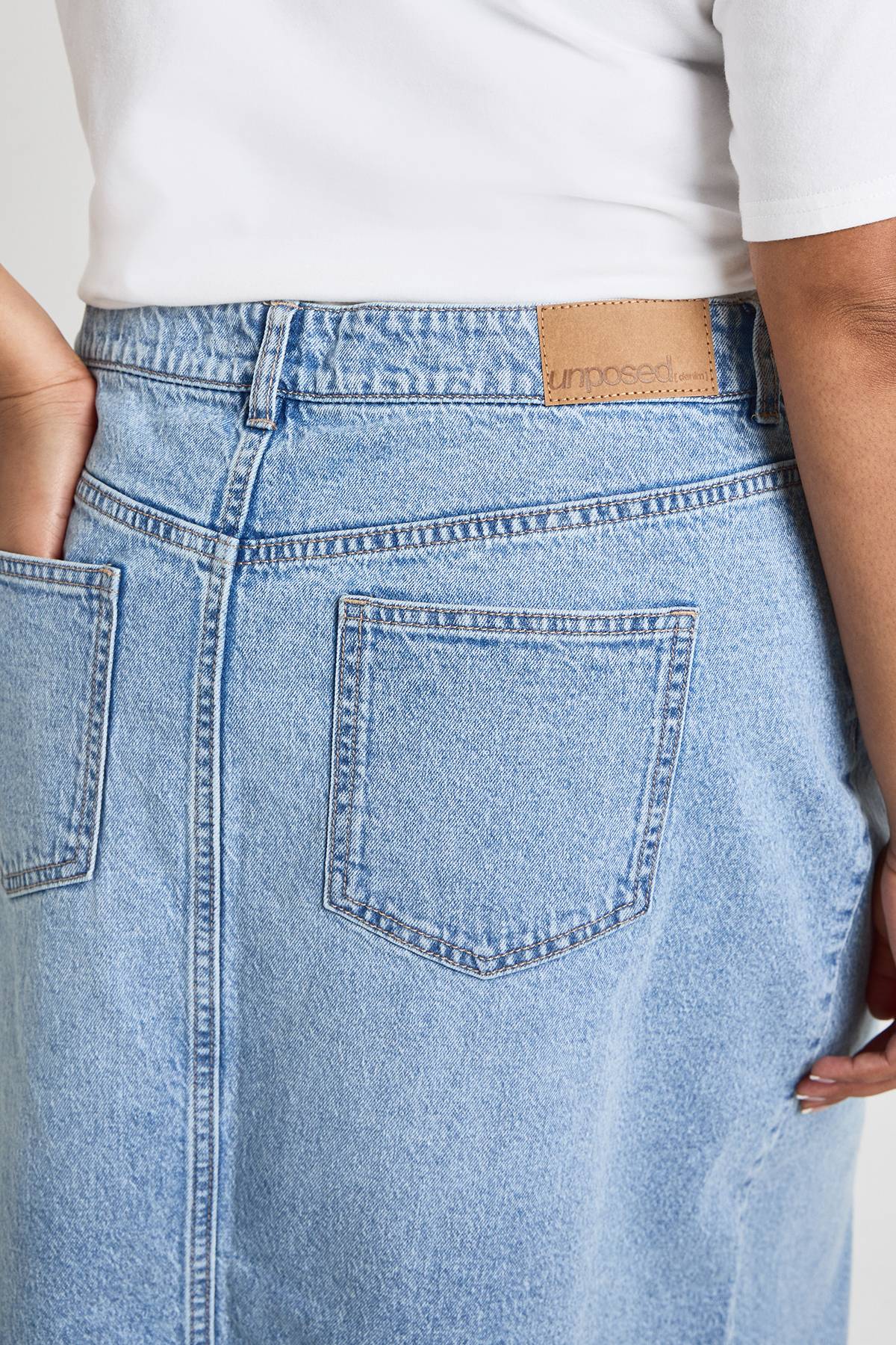 boohoo Jupe Midaxi en denim Plus