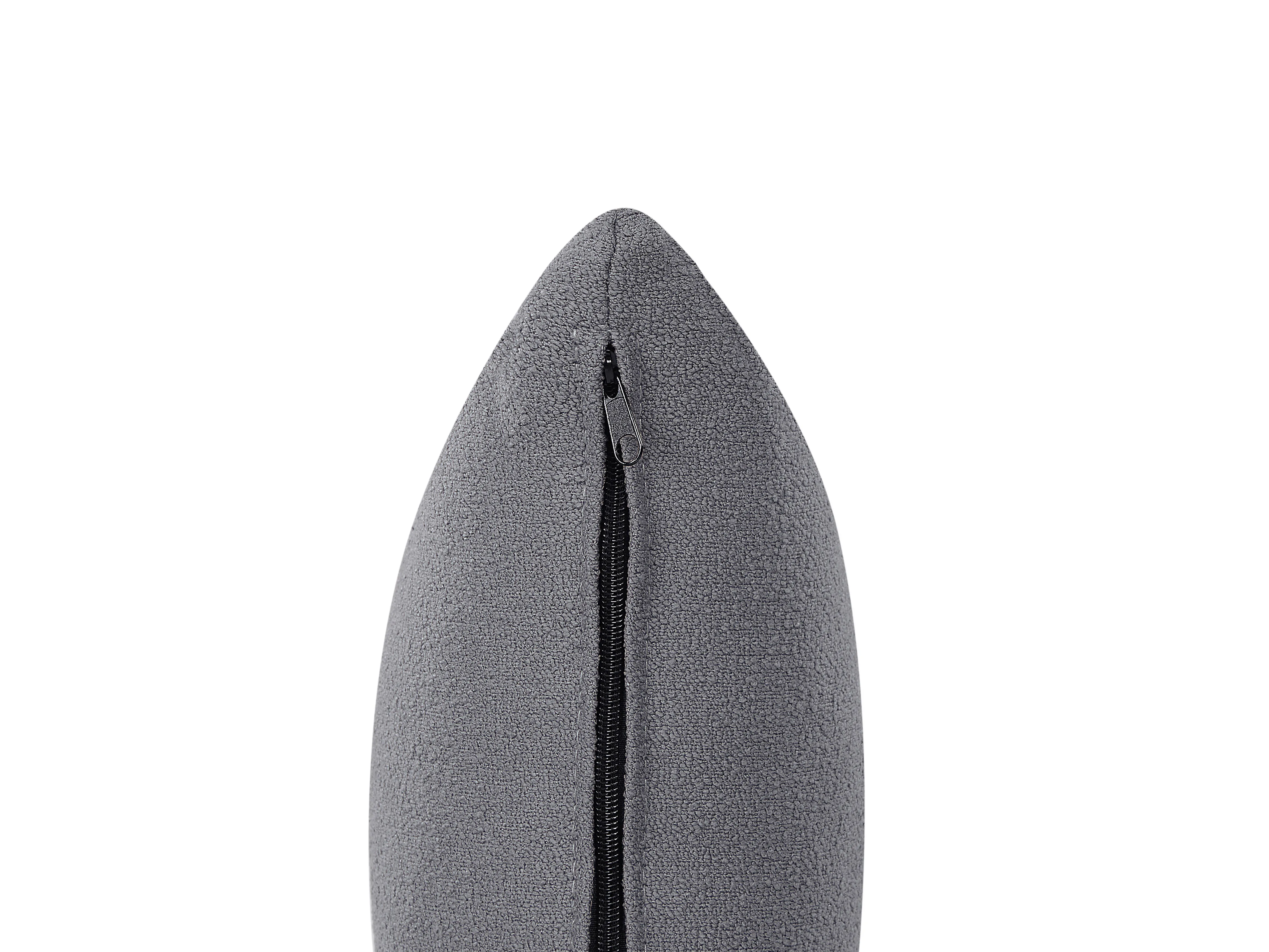 Linkszijdige chaise longue CHEVANNES Bouclé Donkergrijs