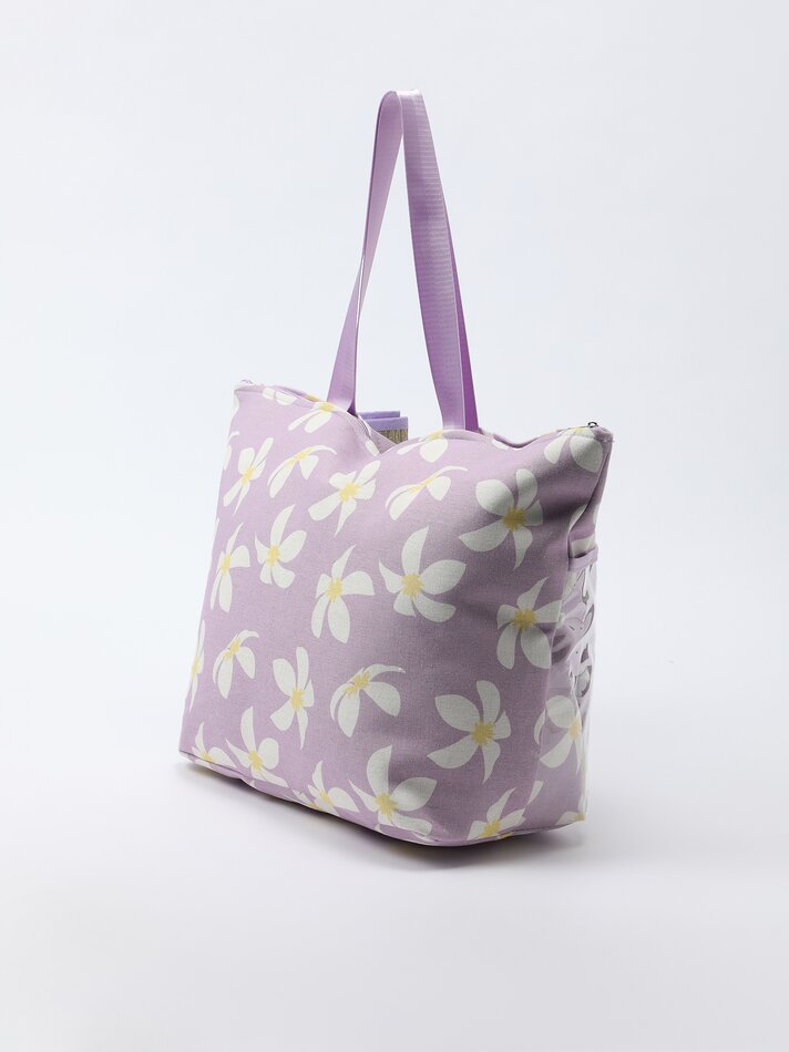 Conjunto de bolsa, travesseiro e tapete - Lilás