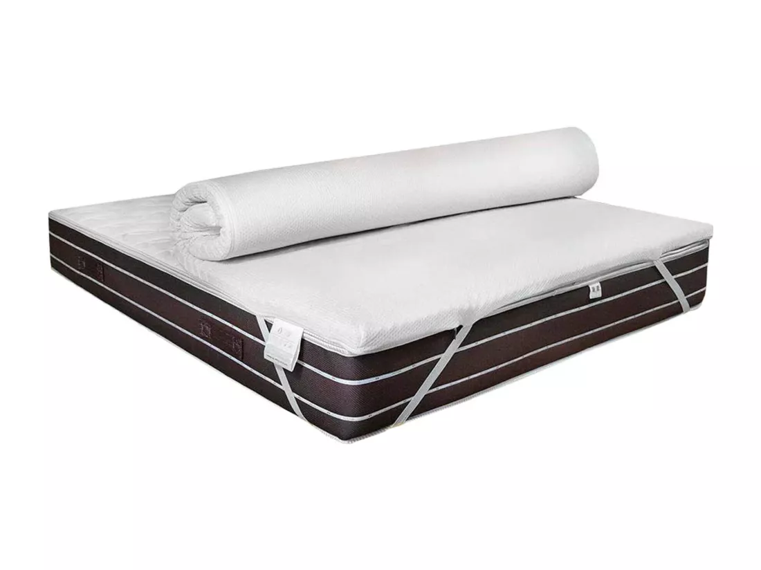 Demolo surmatelas double, Surmatelas pour améliorer la posture, Surmatelas en mousse à mémoire de forme, Surmatelas hypoallergénique et respirant, 100% Made in Italy, 180x200xh5 cm
