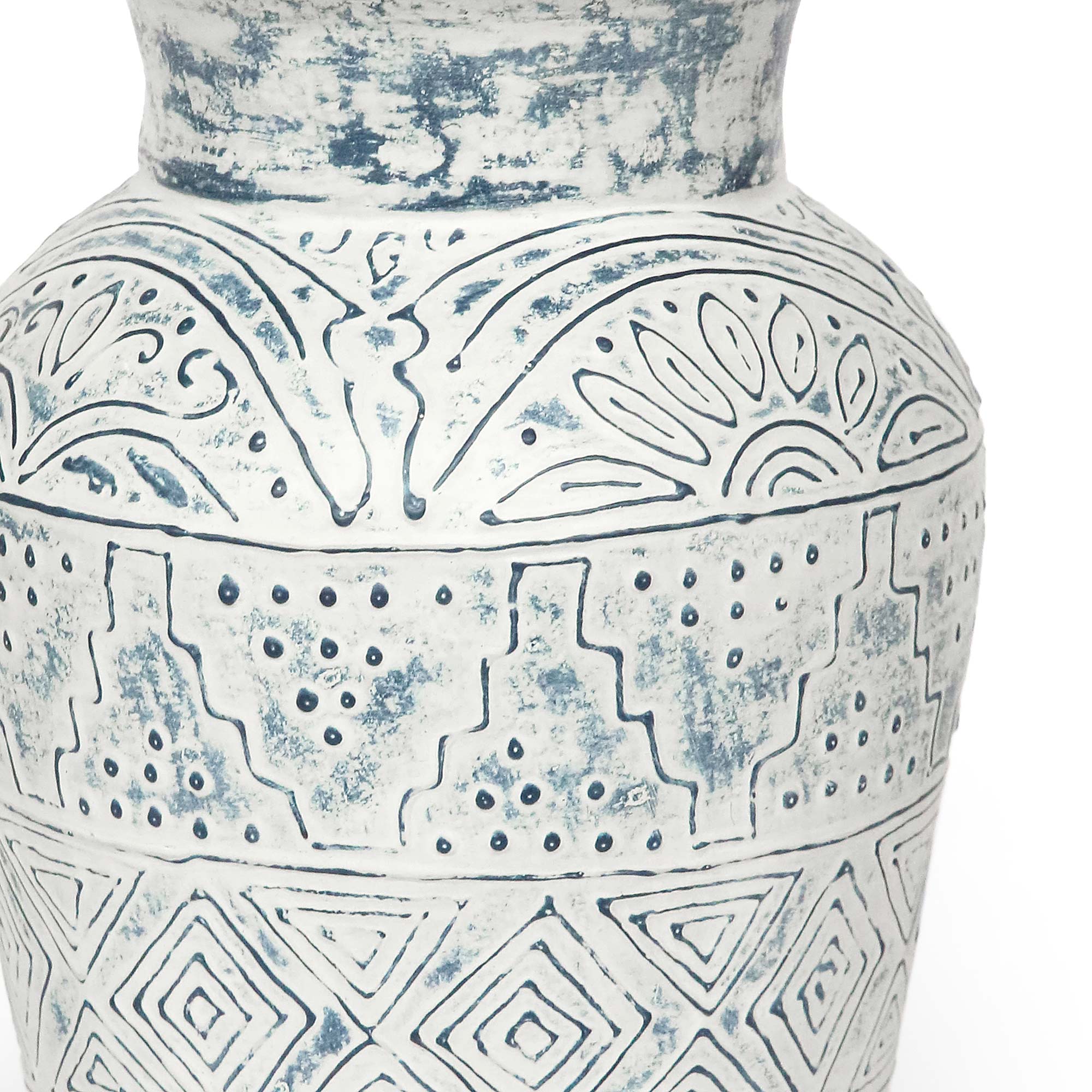 Toraja-Vase, weiß-blau, Ø 20 cm, H 31 cm von fischer's lagerhaus