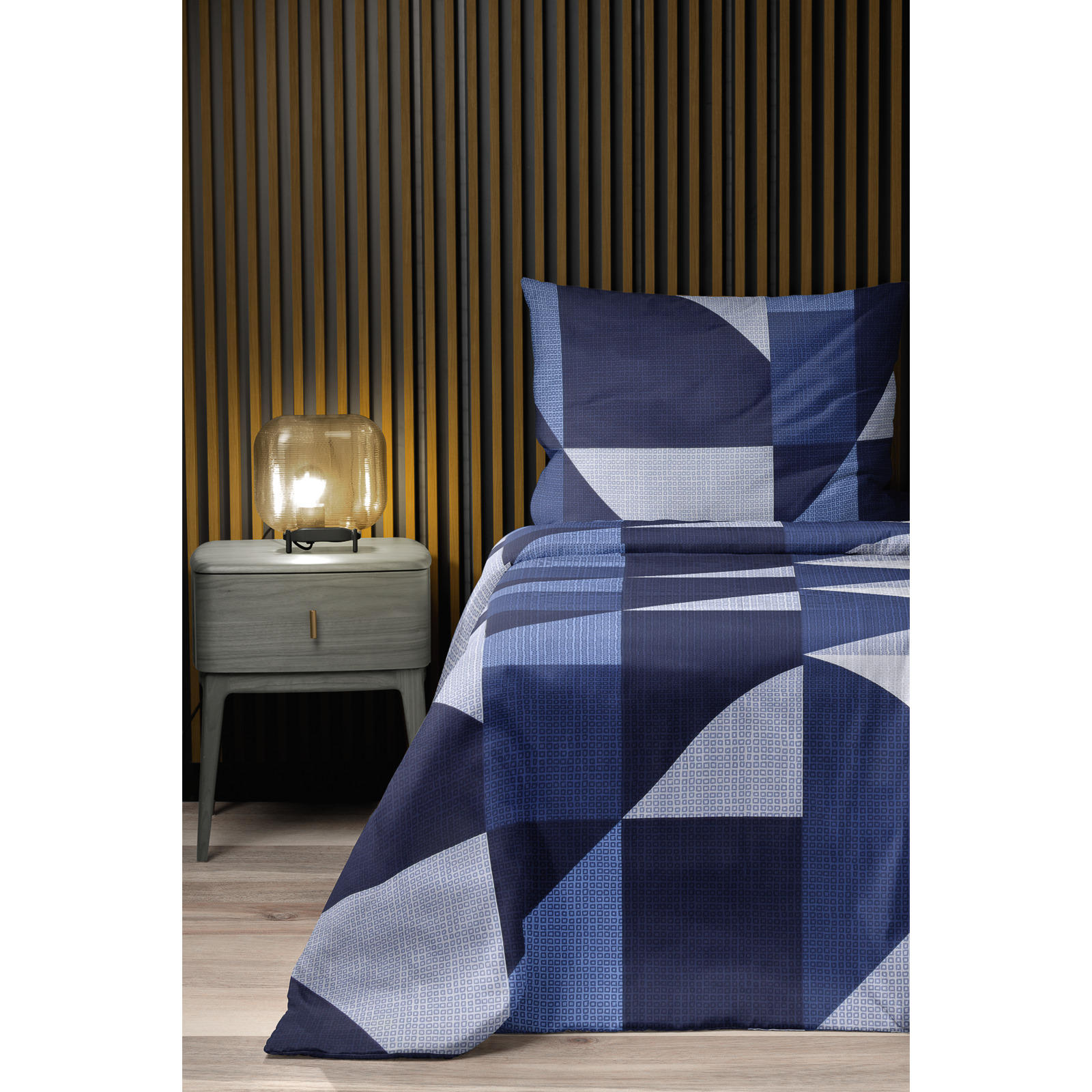 Bettwäsche Renforcé Geometrie blau