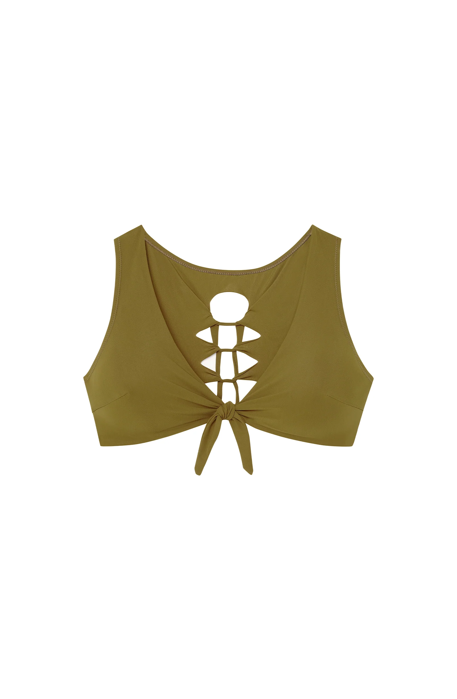tecla Haut de maillot crop-top noué bronze Bronze