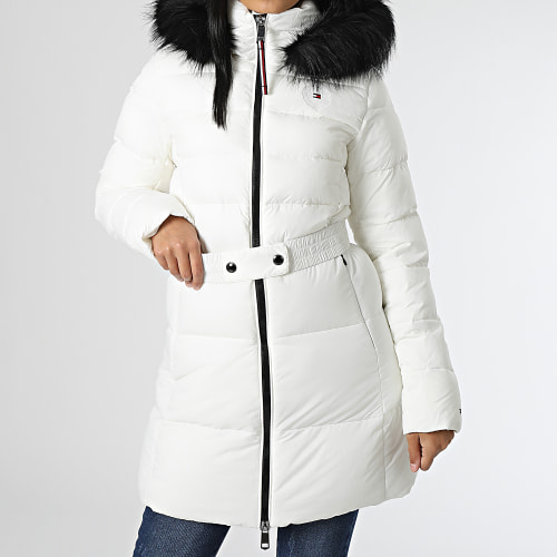 Doudoune Capuche Fourrure Femme Sorona Belted 7490 Blanc