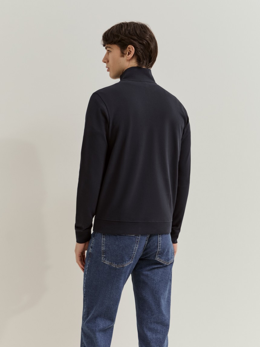 Camisola em algodão com meio fecho