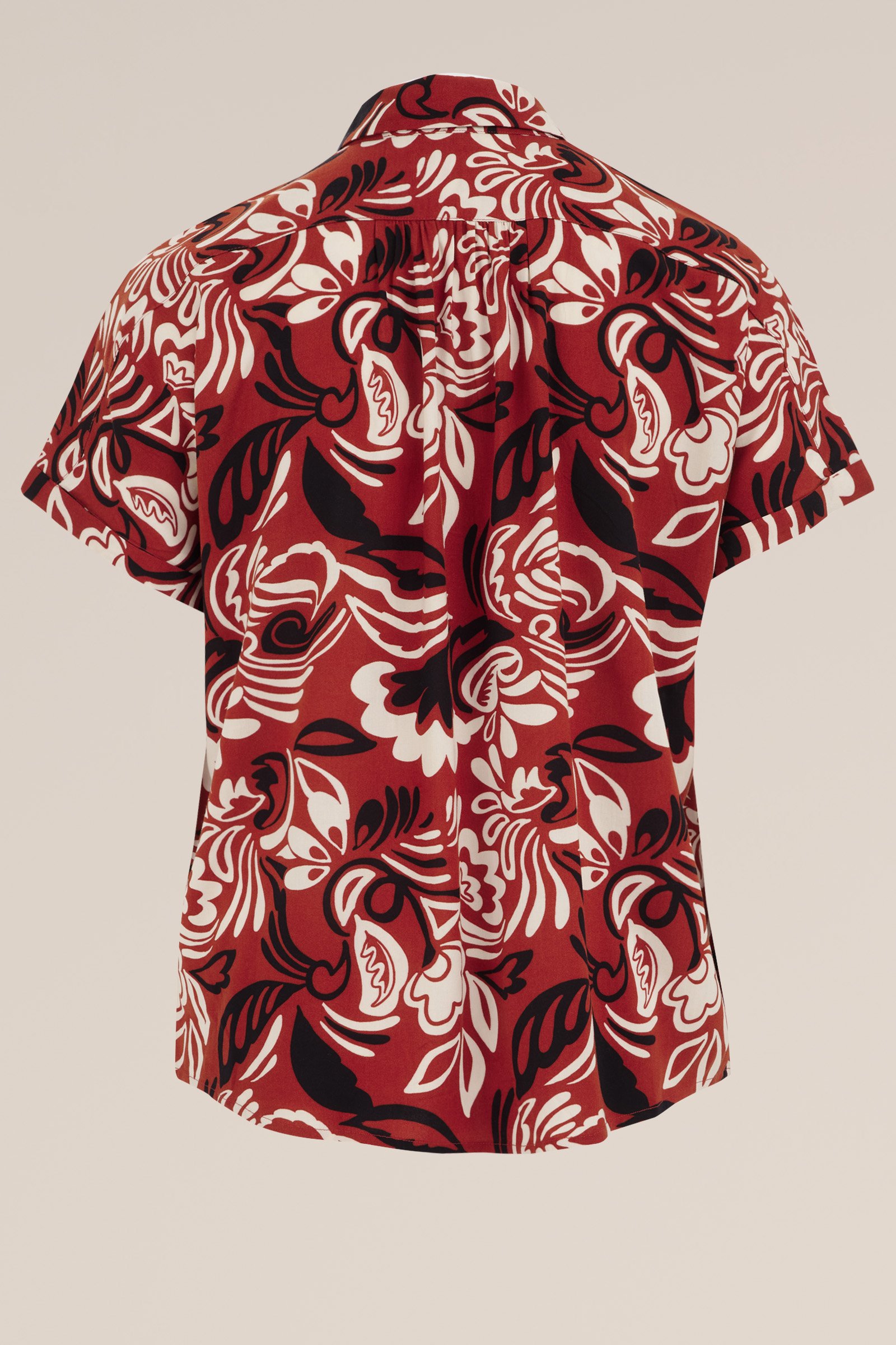 blouse met dessin - Curve WE Fashion Bruin