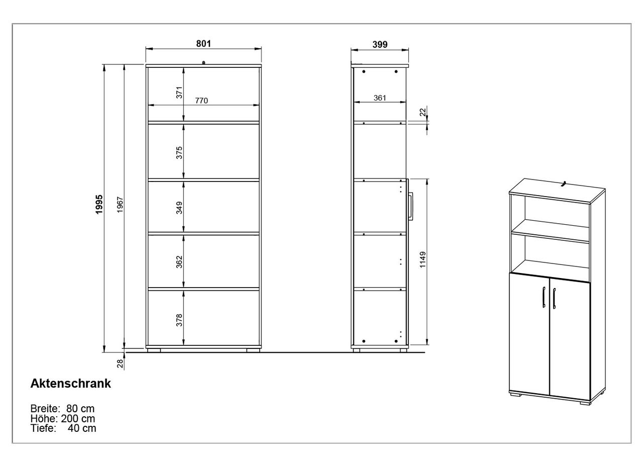 MID.YOU Aktenschrank PROFI 2.0