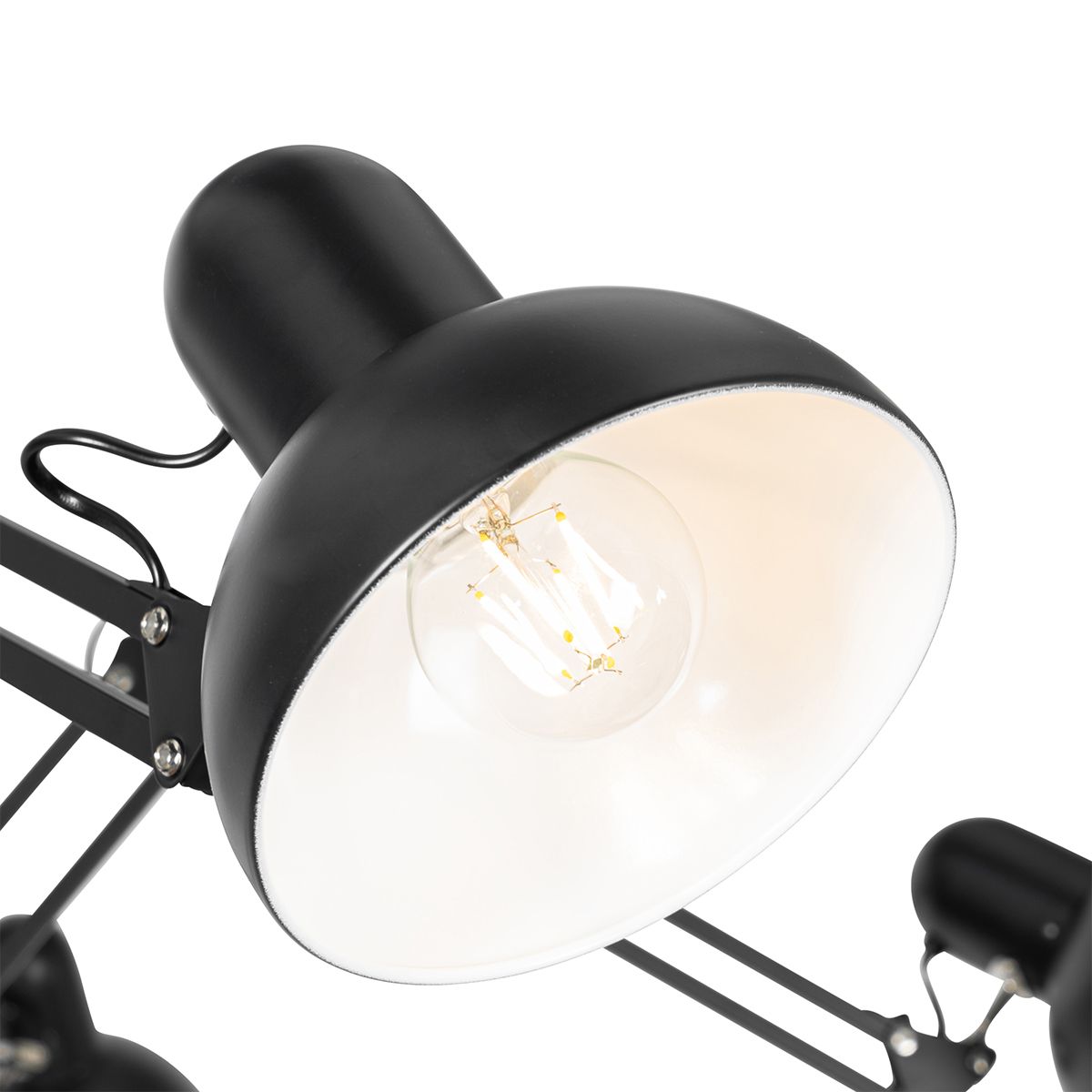 Industriële hanglamp zwart 6-lichts verstelbaar - Hobby Spinne