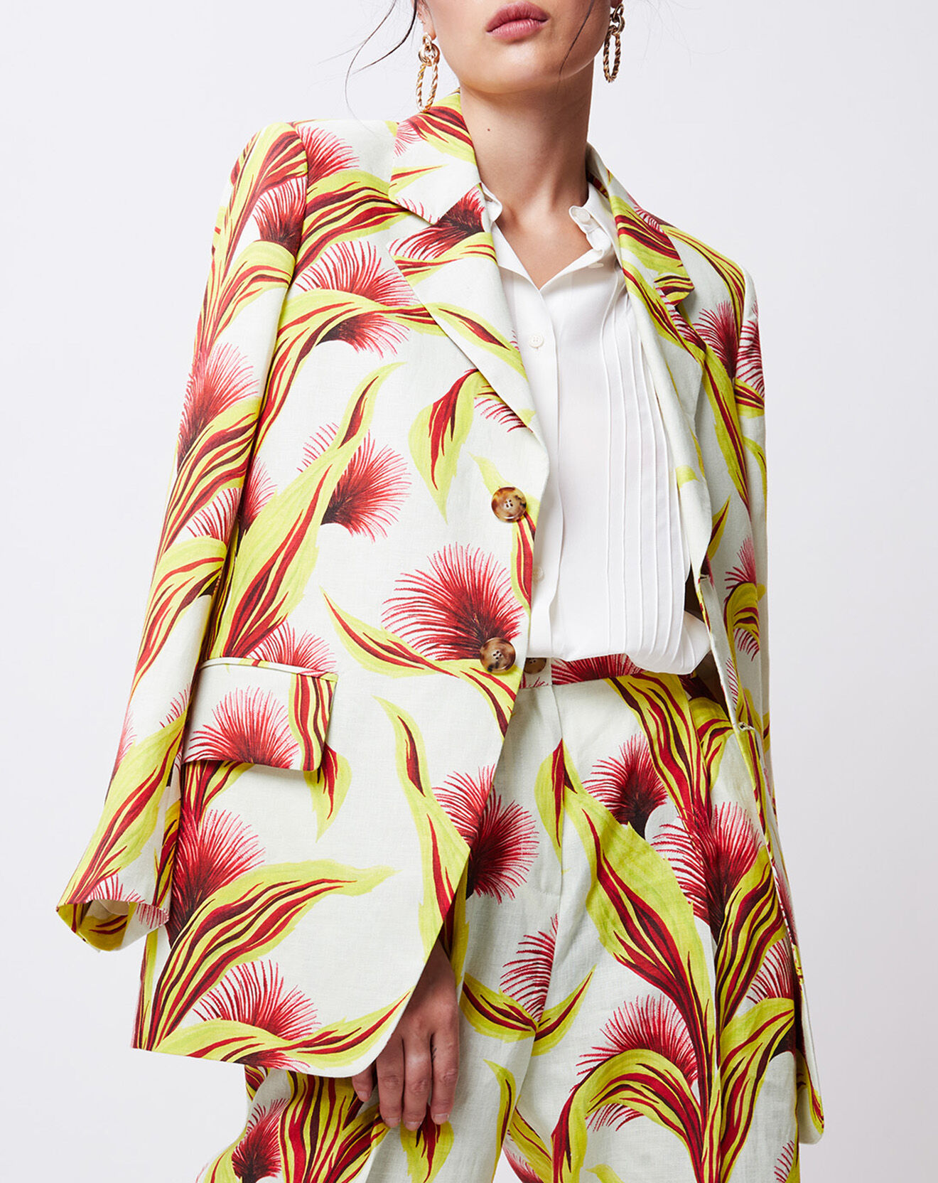 John Galliano Veste 100% Lin Lisa multicolore