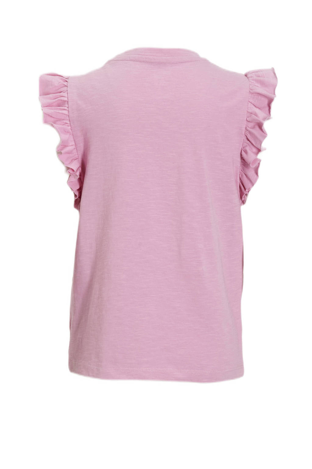 anytime T-shirt met ruffle roze