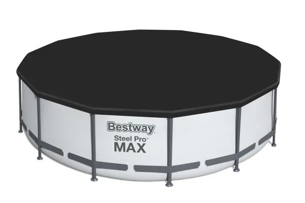 Bestway 5612X, 15232 L, Indrammet pool, Voksen & barn, Stige, Grå, Hvid, 54 kg, Diameter 427 cm, Højde 122 cm