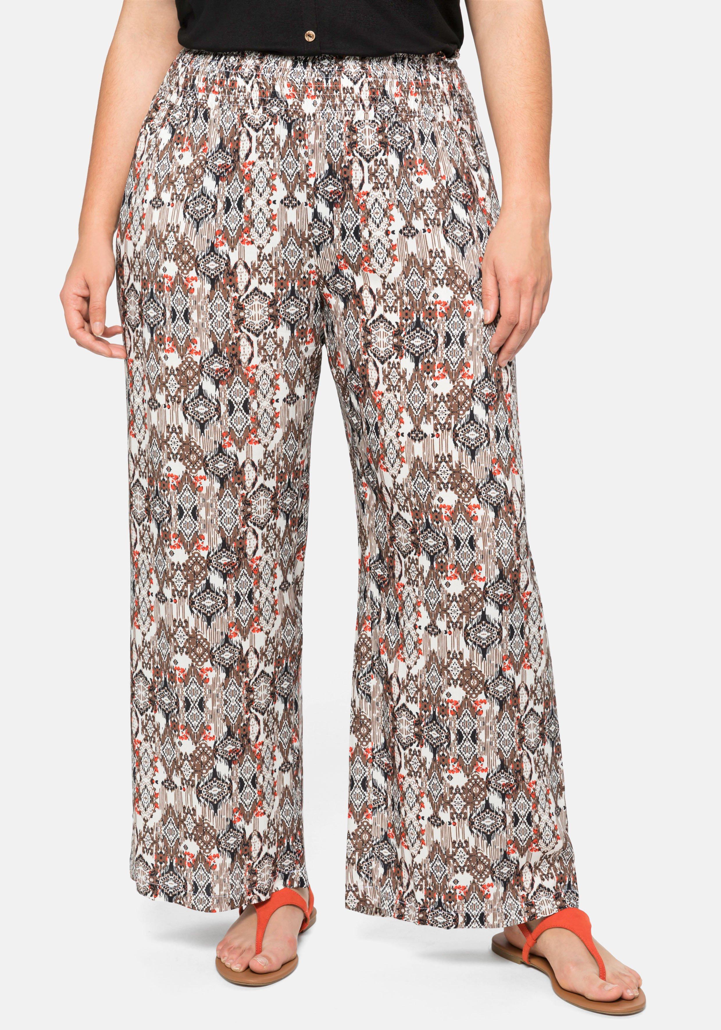 Weite Hose mit Smokbund, aus Viskose
