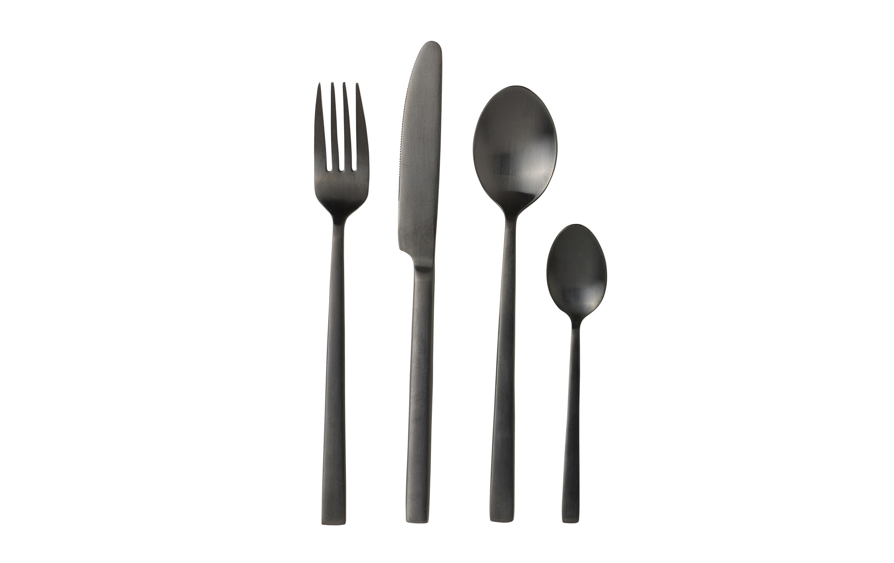 Besteck-Set 16-teilig, SchwarzEssbesteck-Set