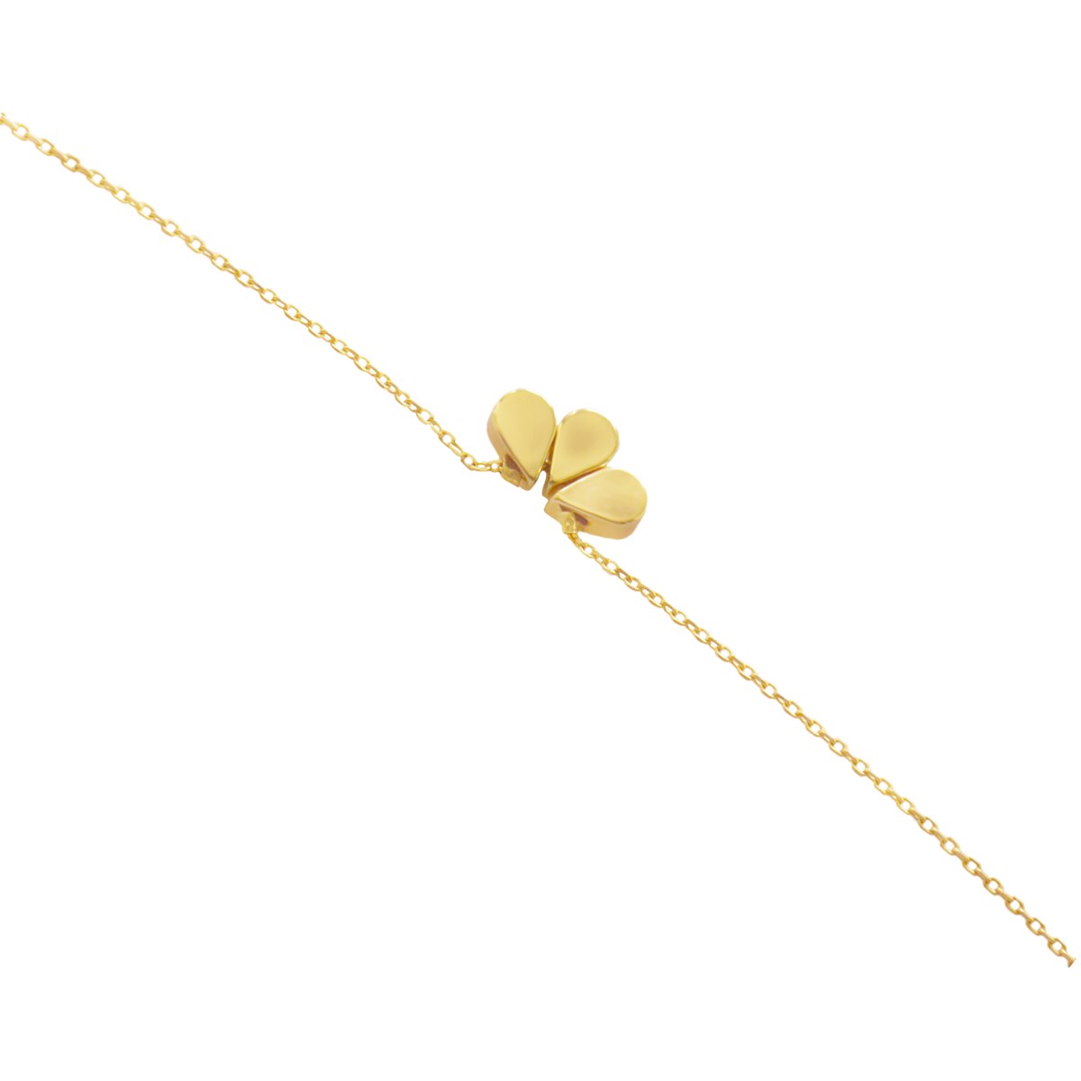 Bracelet souple  petites  perles gouttes  -Doré à l'or fin