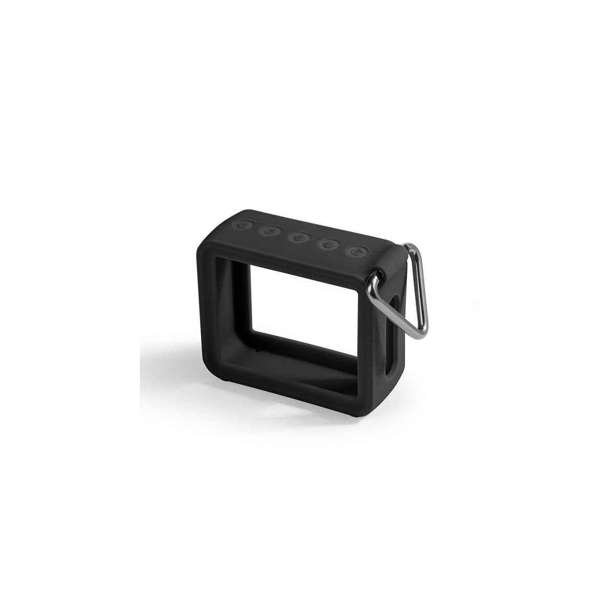 Silikonbeskyttelsesveske med metallkarabiner for JBL GO2 Sort