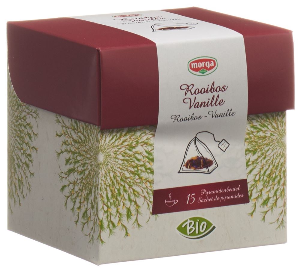 MORGA Rooibostee Vanille Pyramidenbeutel<br>15 Stück, Beutel, TEES, Bio