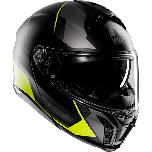 AGV - Casque Tourmodular Perception Noir Mat / Jaune fluo