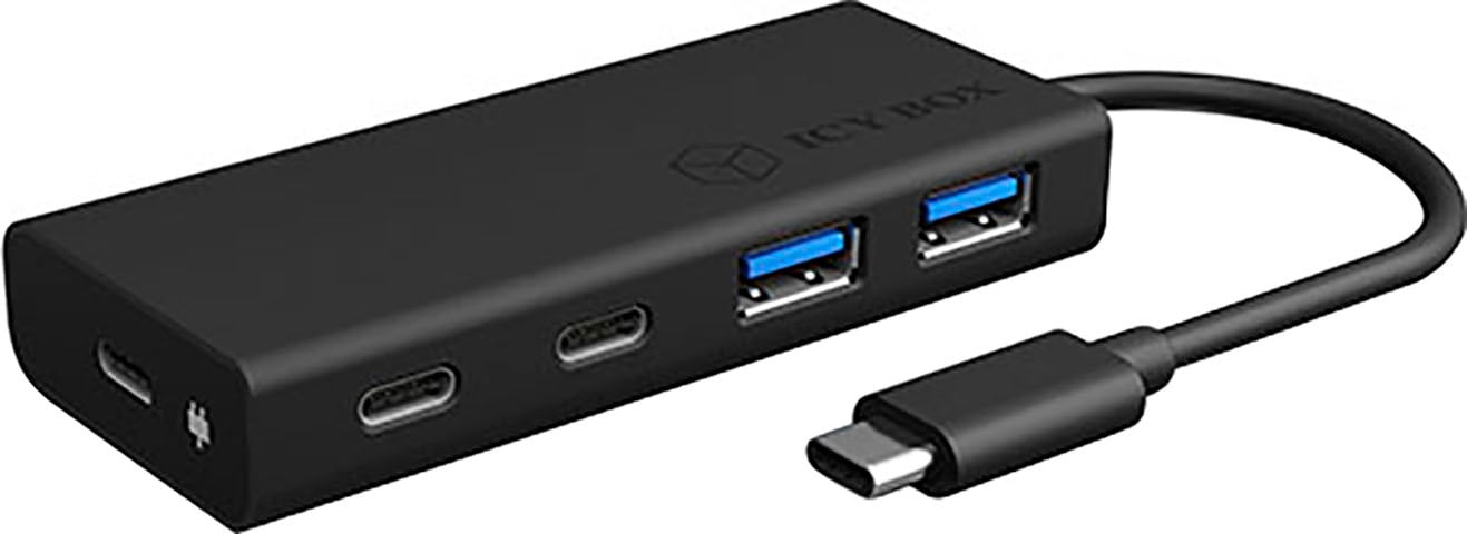 ICY BOX USB-Adapter »ICY BOX Type-C Hub zu 2x Type-C, 2x Type-A Anschlüssen, 1x USB PD 60W«
