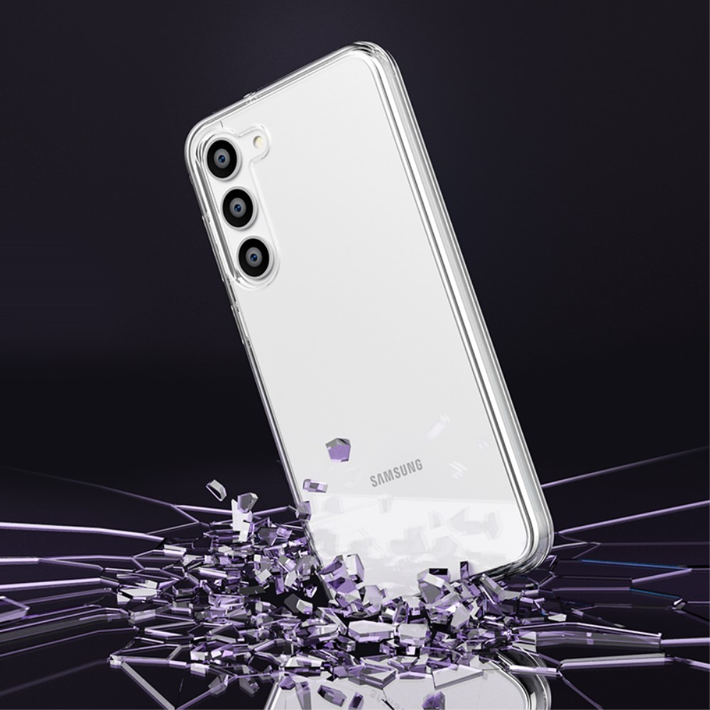 Samsung Galaxy S23 5G Hybrid Hardcase Schutzhülle im Glitzer Design - Silber / Transparent