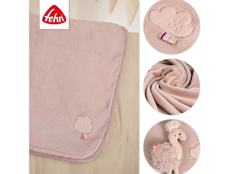 fehn Geschenkset Kuscheldecke Flamingo Kuschelige Schmusedecke für Babys und Kleinkinder