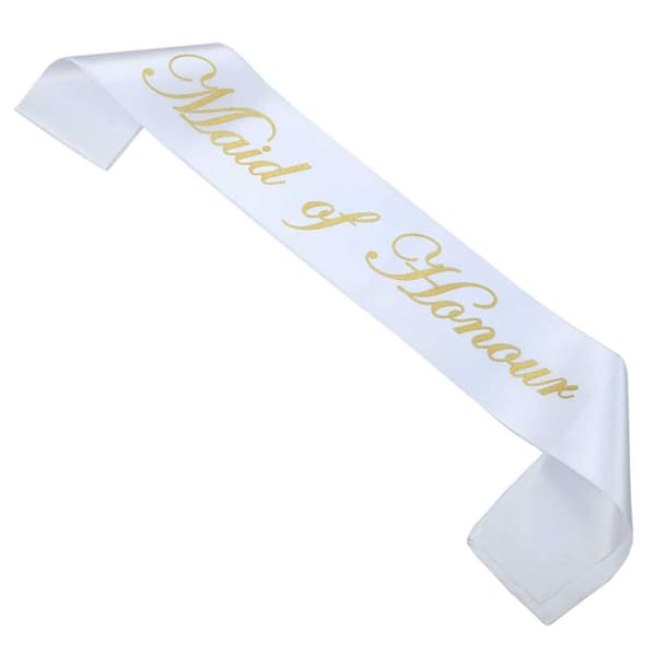 Maid of Honor Order Band Banner White Gold