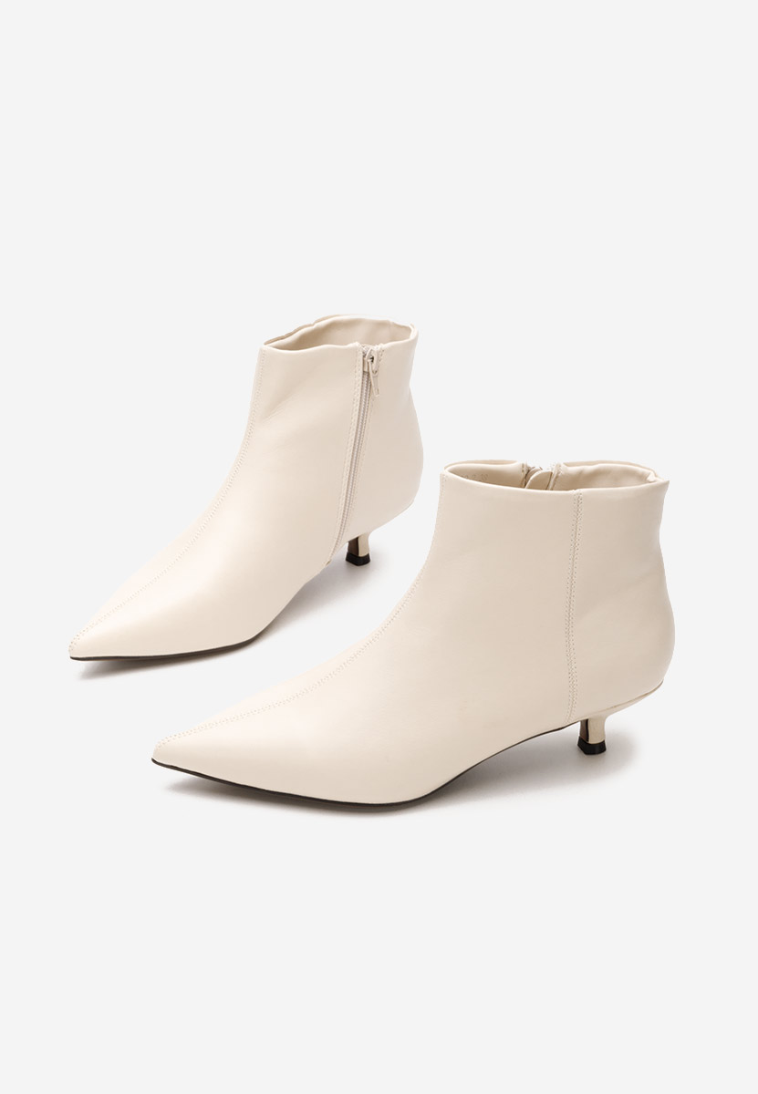 Bottines à talon fin beige Daphine
