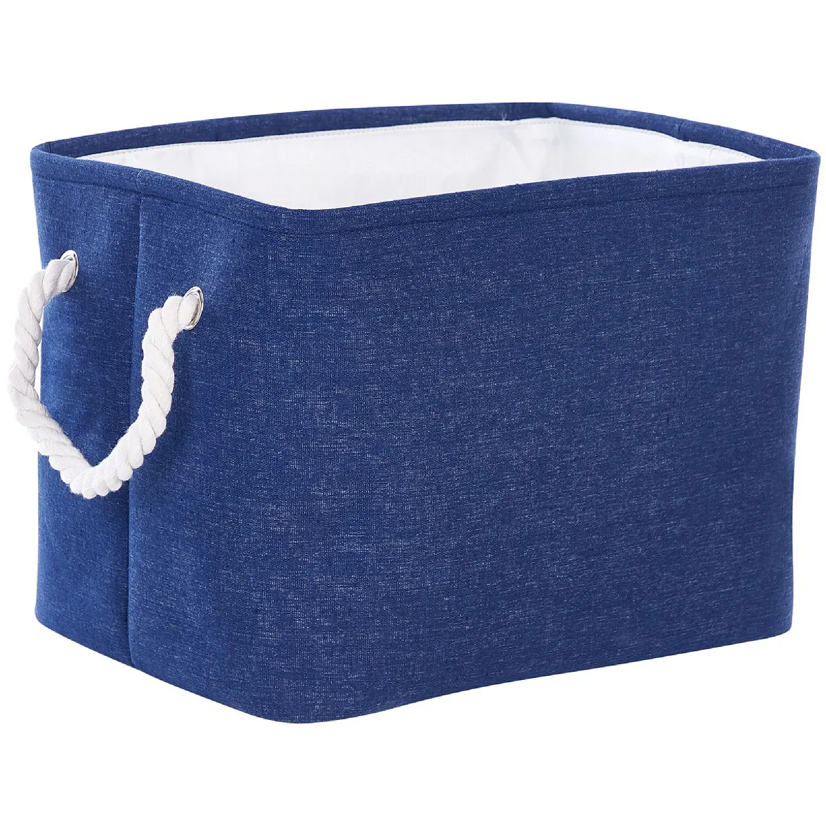Beliani DARQAB - Lot de 3 paniers en tissu polyester bleu marine