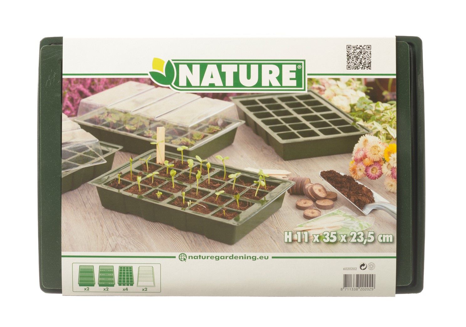 Nature - kweekbakset - 4 stuks - Groen