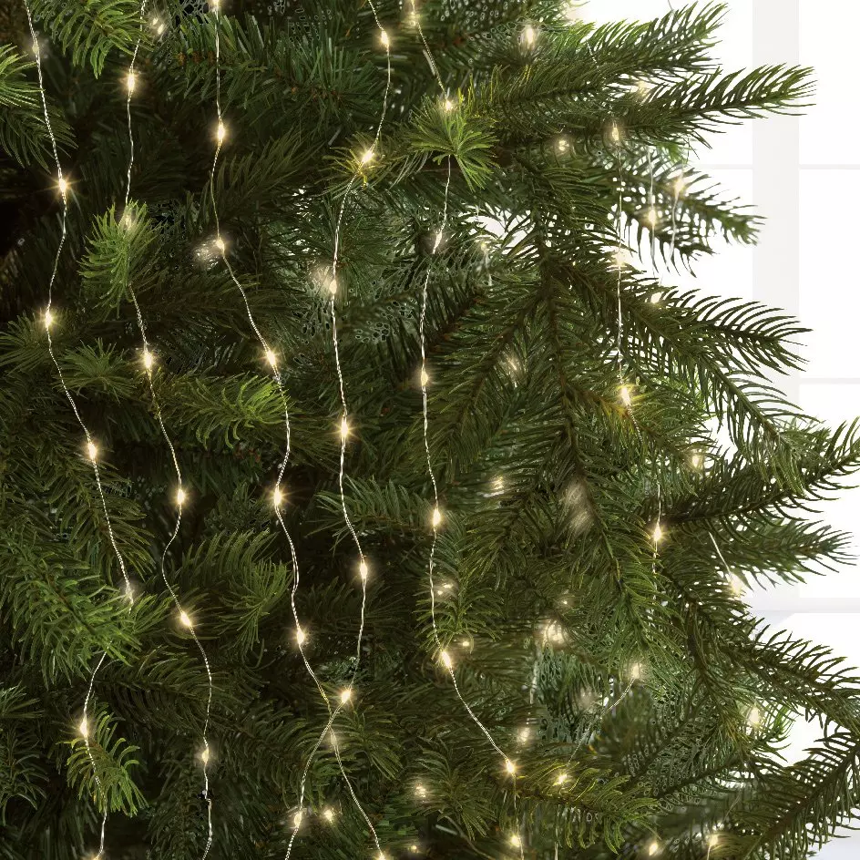 Rideau pour sapin H2,10 m 672 Micro LED Blanc chaud