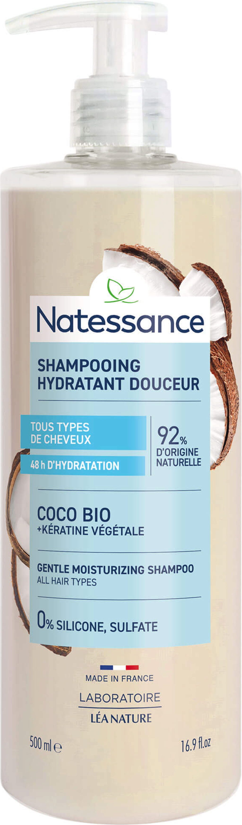 Natessance  Feuchtigkeitsspendendes Shampoo, 500 ml