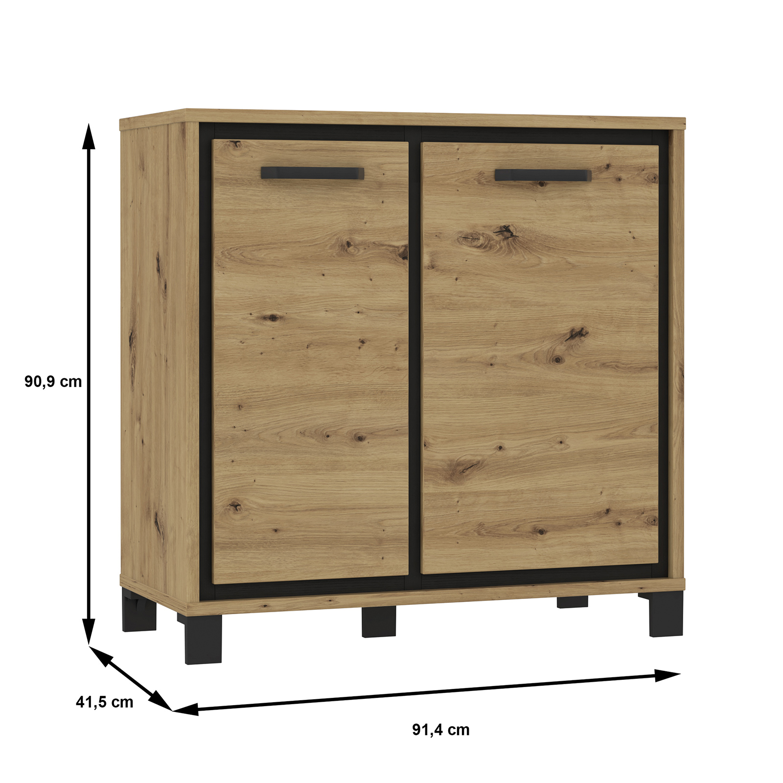 Kommode - Artisan Eiche - 2 Türen - 91 cm