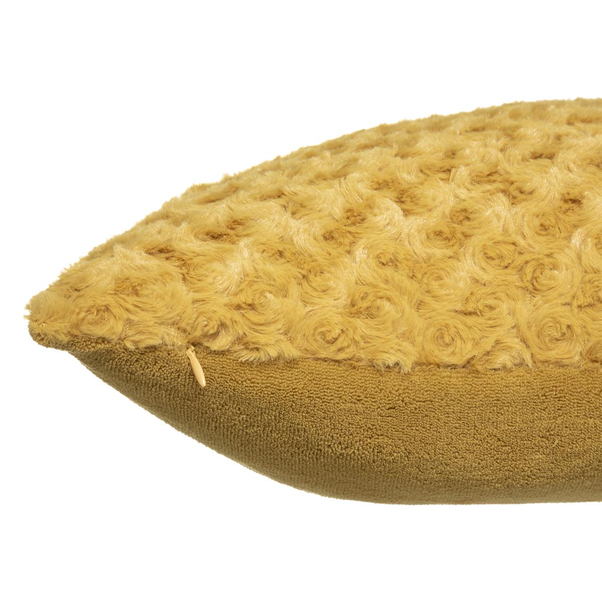 COUSSIN FOURRURE BOUCLEE OCRE 45X45CM