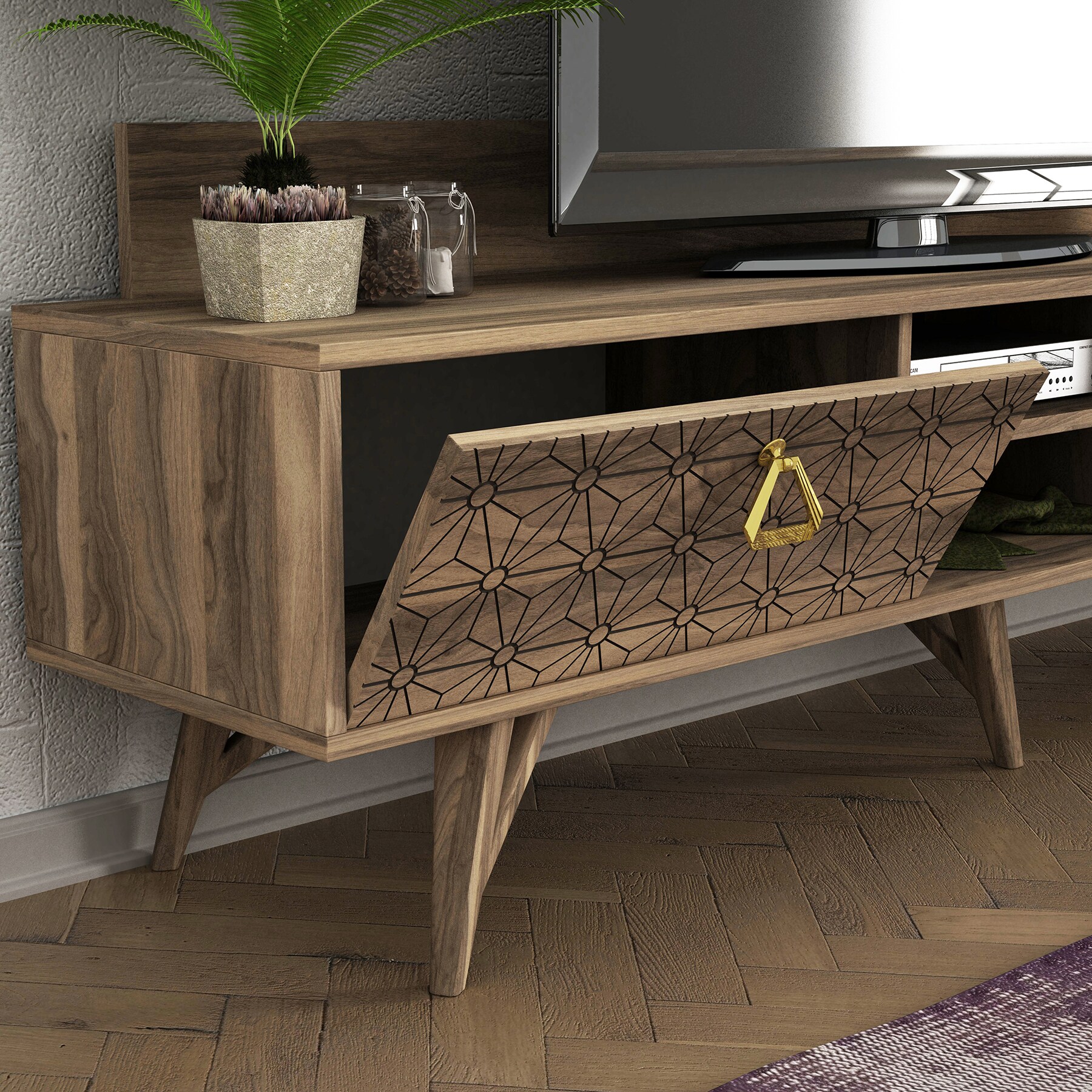 TV Lowboard Yakamoz Walnuss