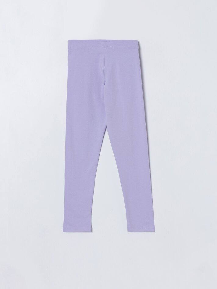 Conjunto de 2 leggings compridas básicas, lisas e estampadas - Lilás