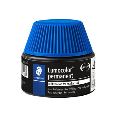STAEDTLER Lumocolor - Flacon de recharge 20 ml - bleu - pour marqueurs permanents Lumocolor 348