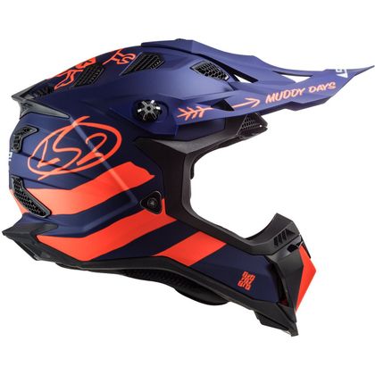 Casque cross LS2 MX700 - SUBVERTER EVO - CARGO MATT BLUE FLUO ORANGE 2023 - Bleu / Orange