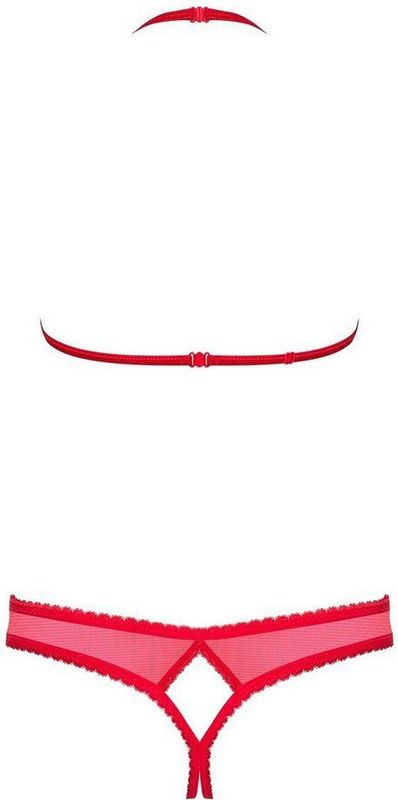 Obsessive - Erotische Lingerieset - Rood - Open Cups en Open Kruis String