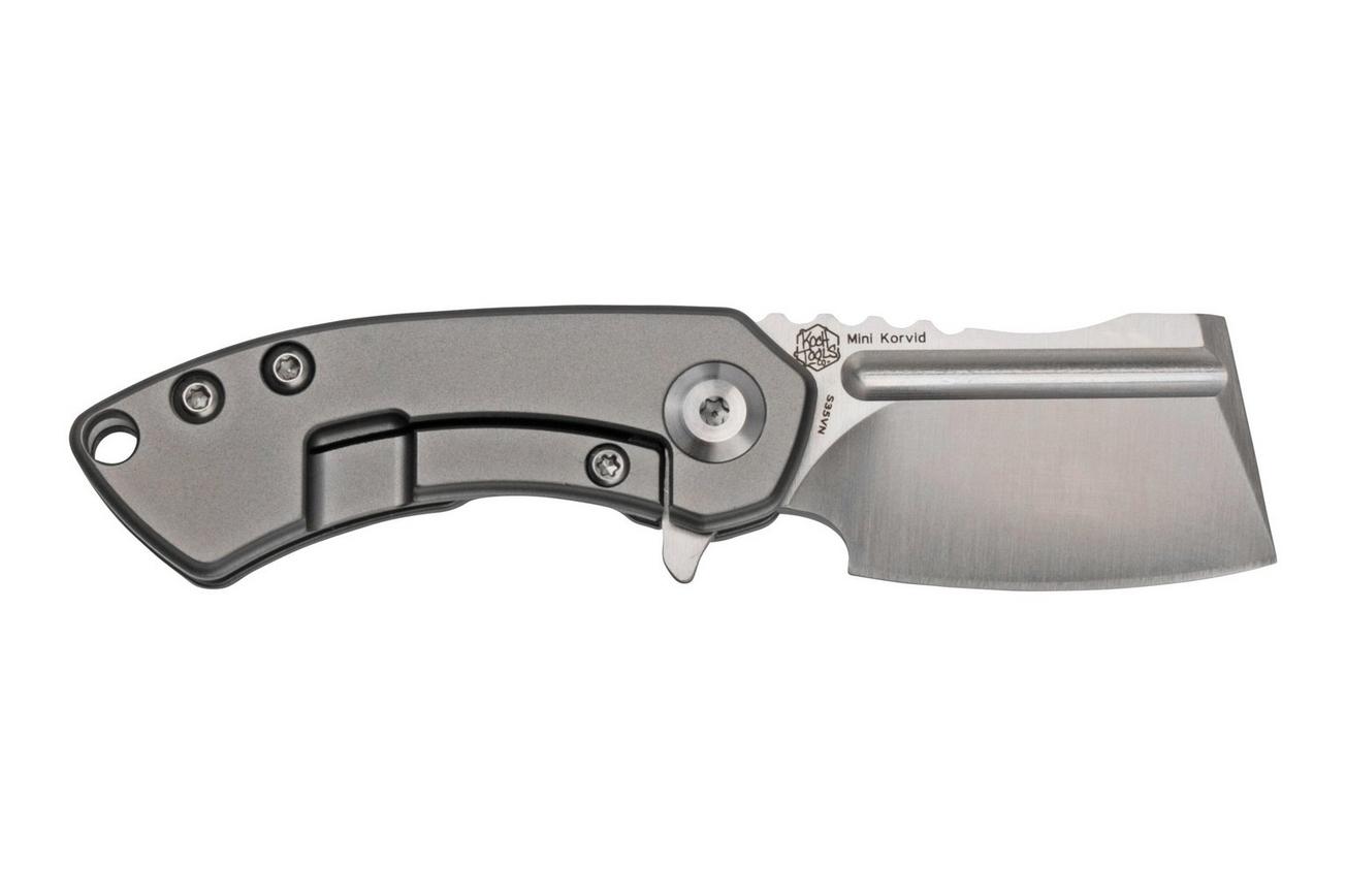 Kansept Mini Korvid K3030A2 Satin CPM-S35VN, Titanium zakmes, Justin Koch design