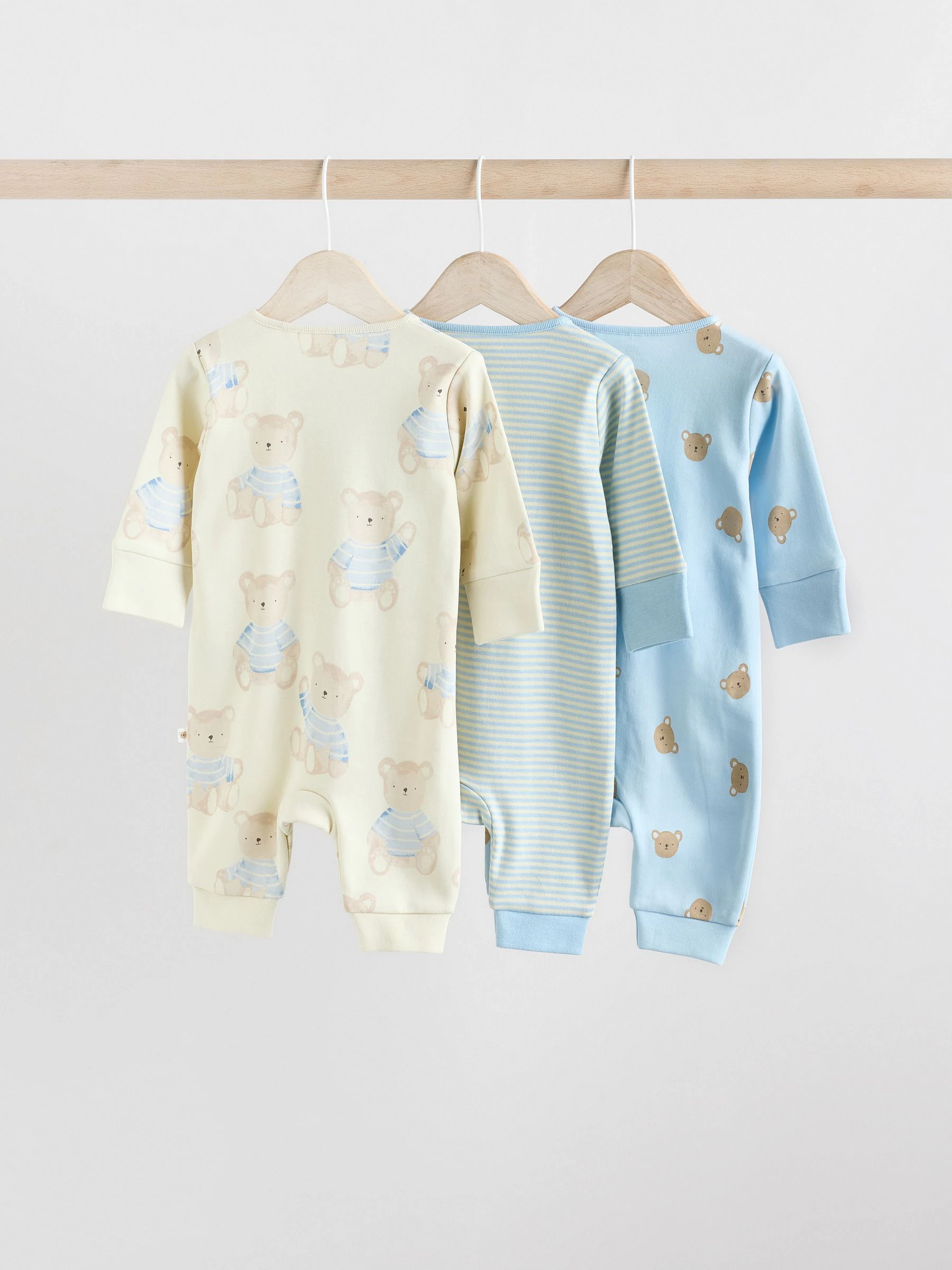 Blauw - Set van 3 babypyjama's (0-3jr)