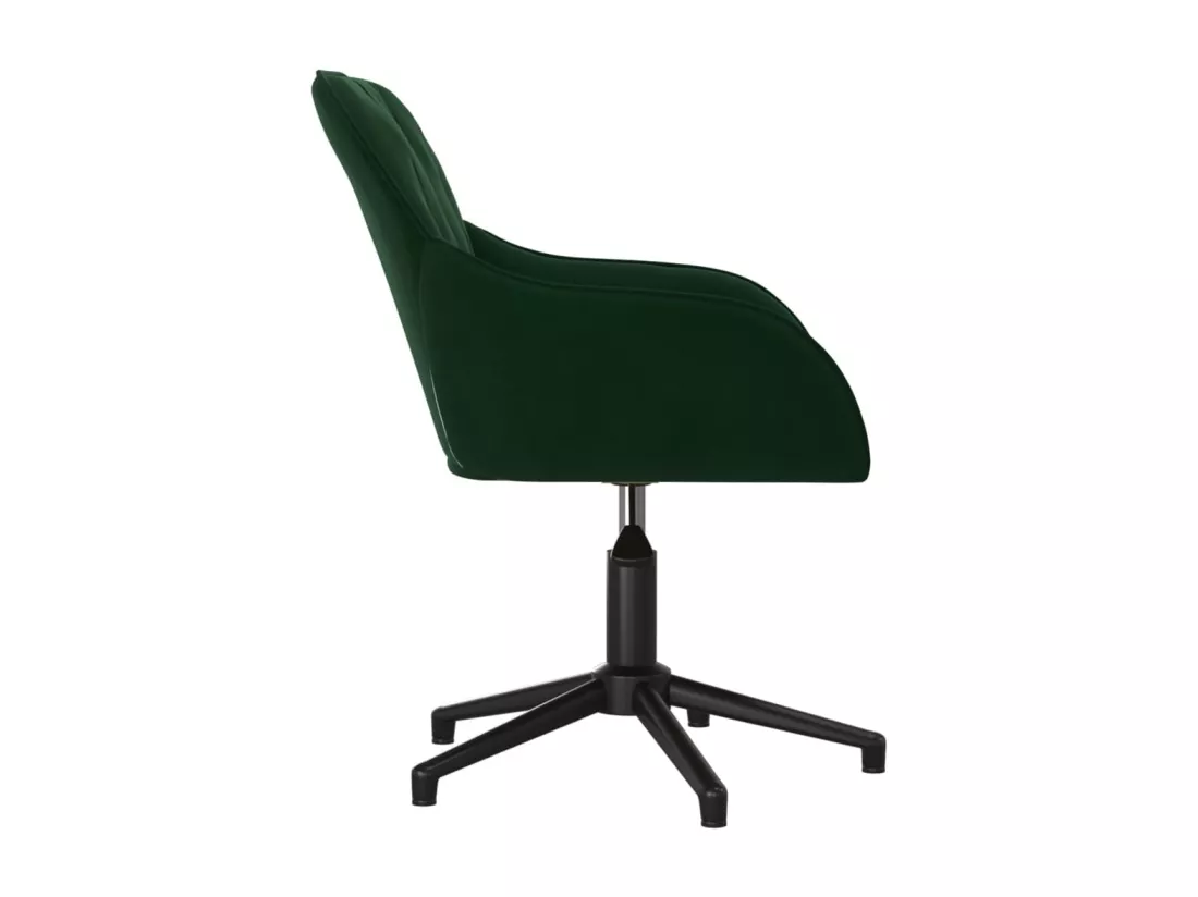 Chaise pivotante de bureau Vert foncé Velours
