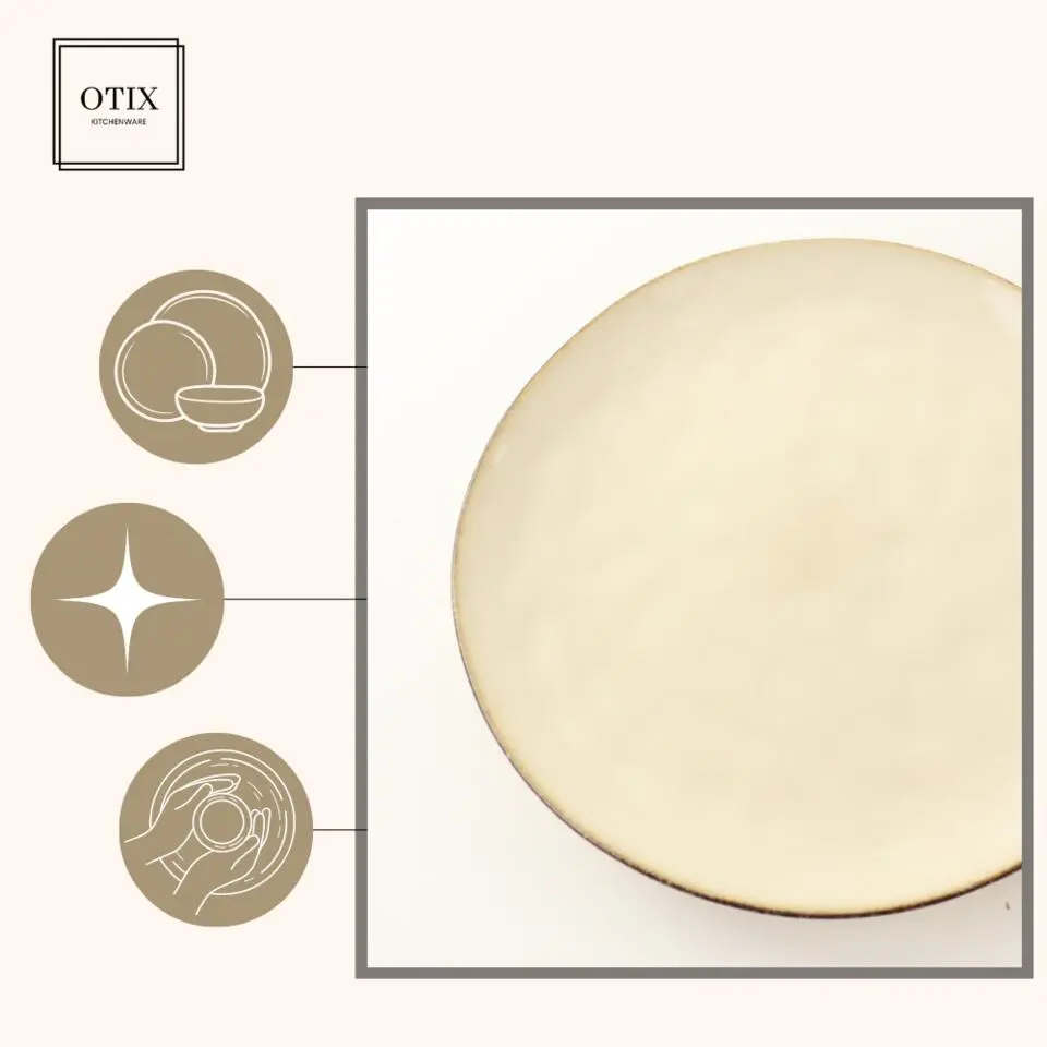 OTIX Serviesset 18-delig Bordenset 6-persoons Beige 21cm Keramiek MAPLE