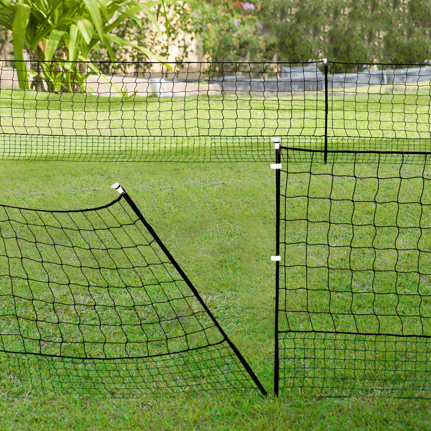 Kit clôture filet à poules 24 M avec porte 9 piquets double pointe