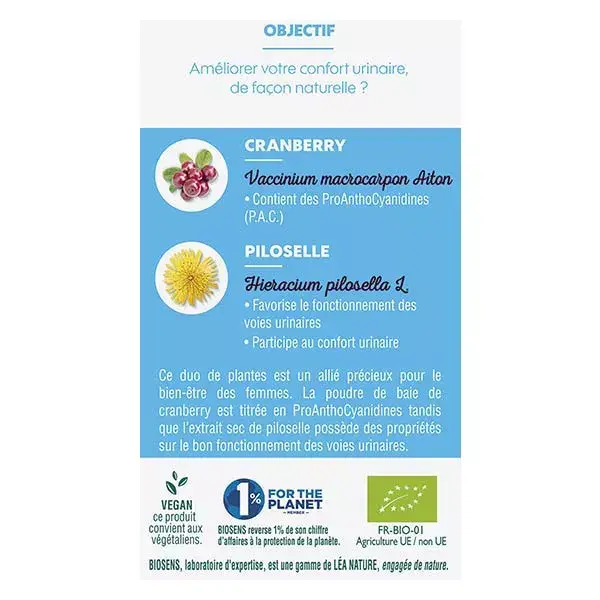 Biosens Organic Urinary Comfort 40 Cápsulas Vegetais