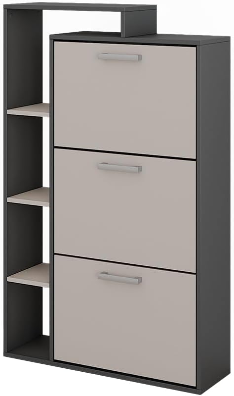 Vicco Schuhkipper Orlando, Anthrazit/Greige, 80 x 128.3 cm mit 3 Fächern