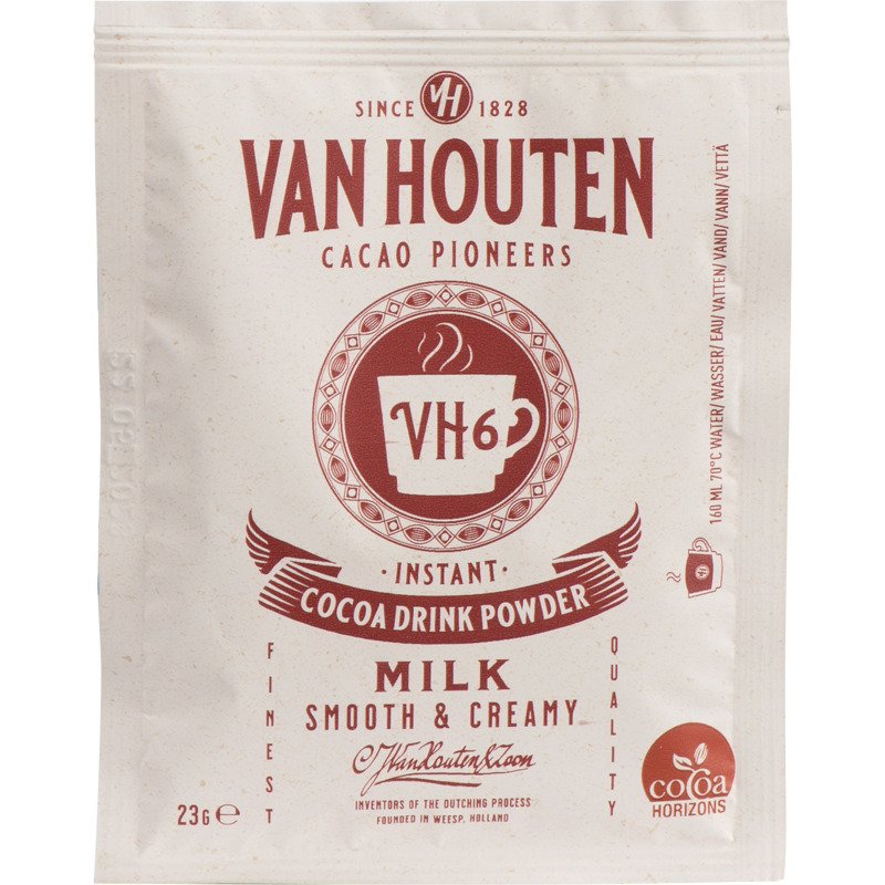 Sachets de chocolat en poudre Van Houten - Boîte de 100