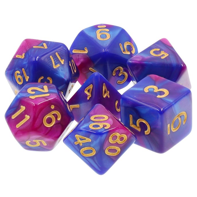 Set de dés de Jeu de Rôle : Violet  et  Bleu