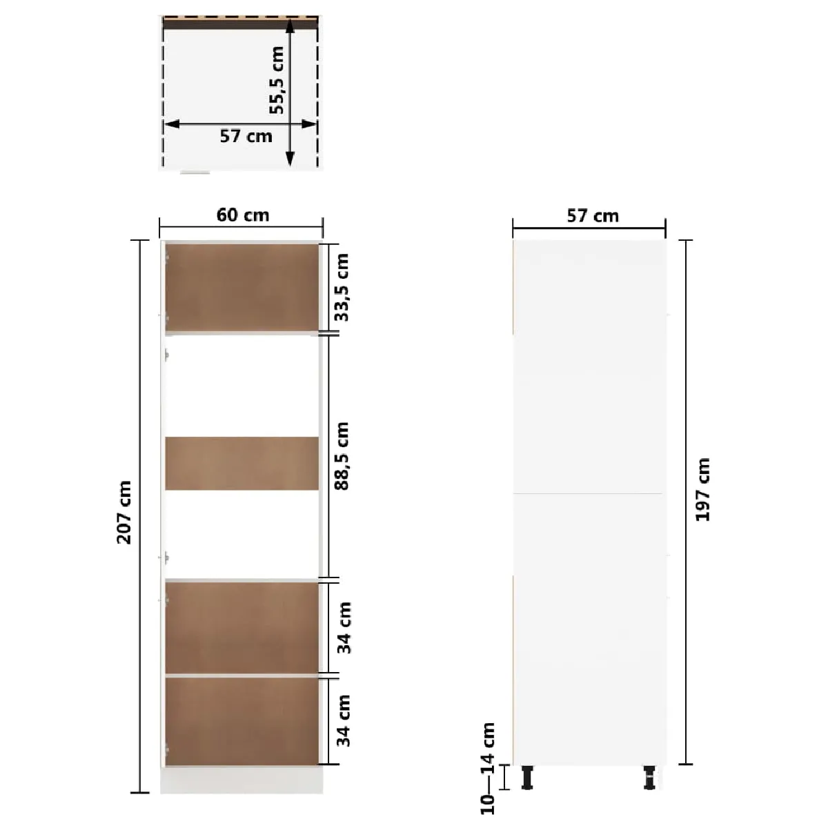 vidaXL Armoire Frigo Blanc Brillant