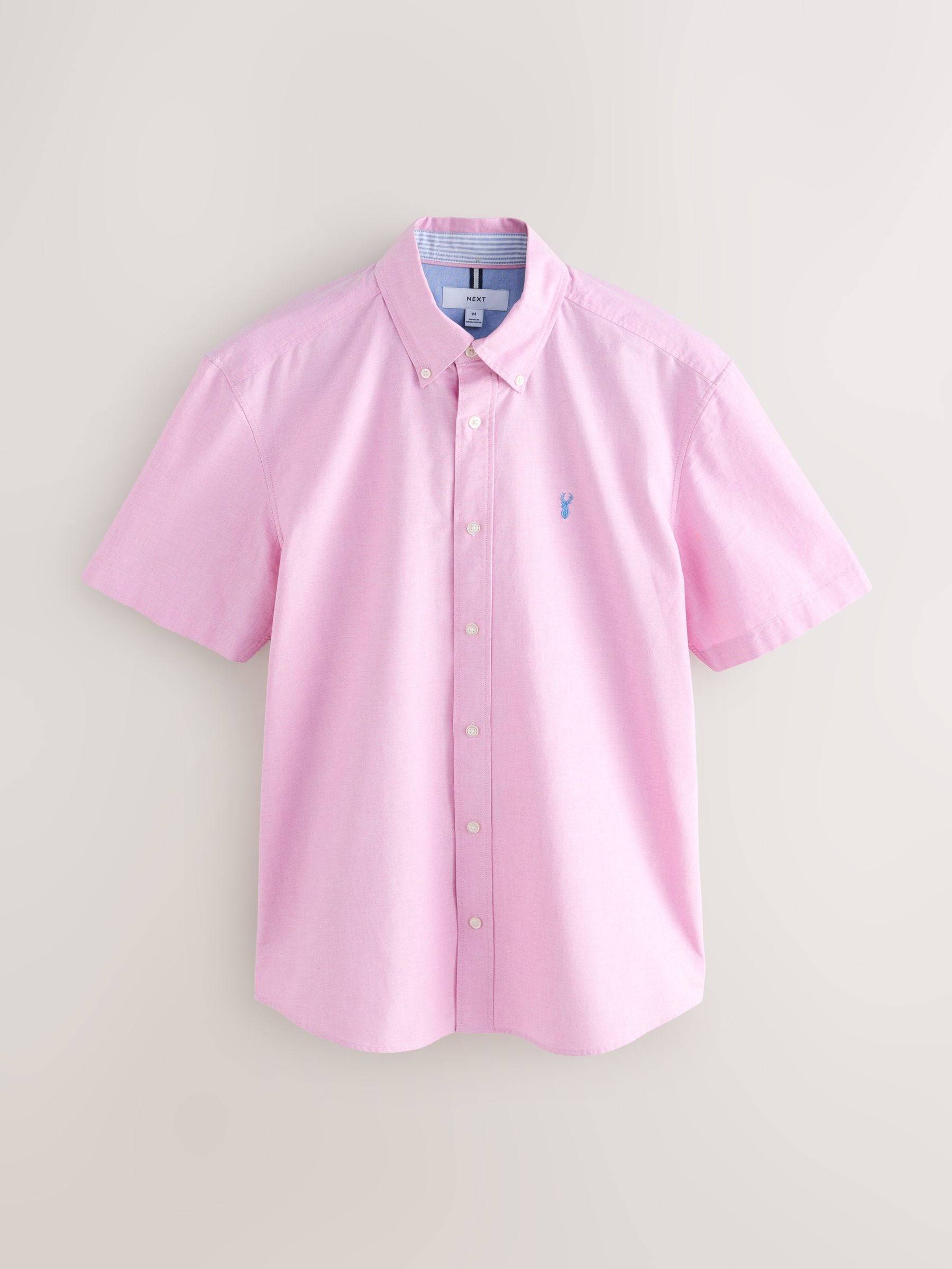Roze - Slim Fit - Oxford-overhemd met korte mouwen